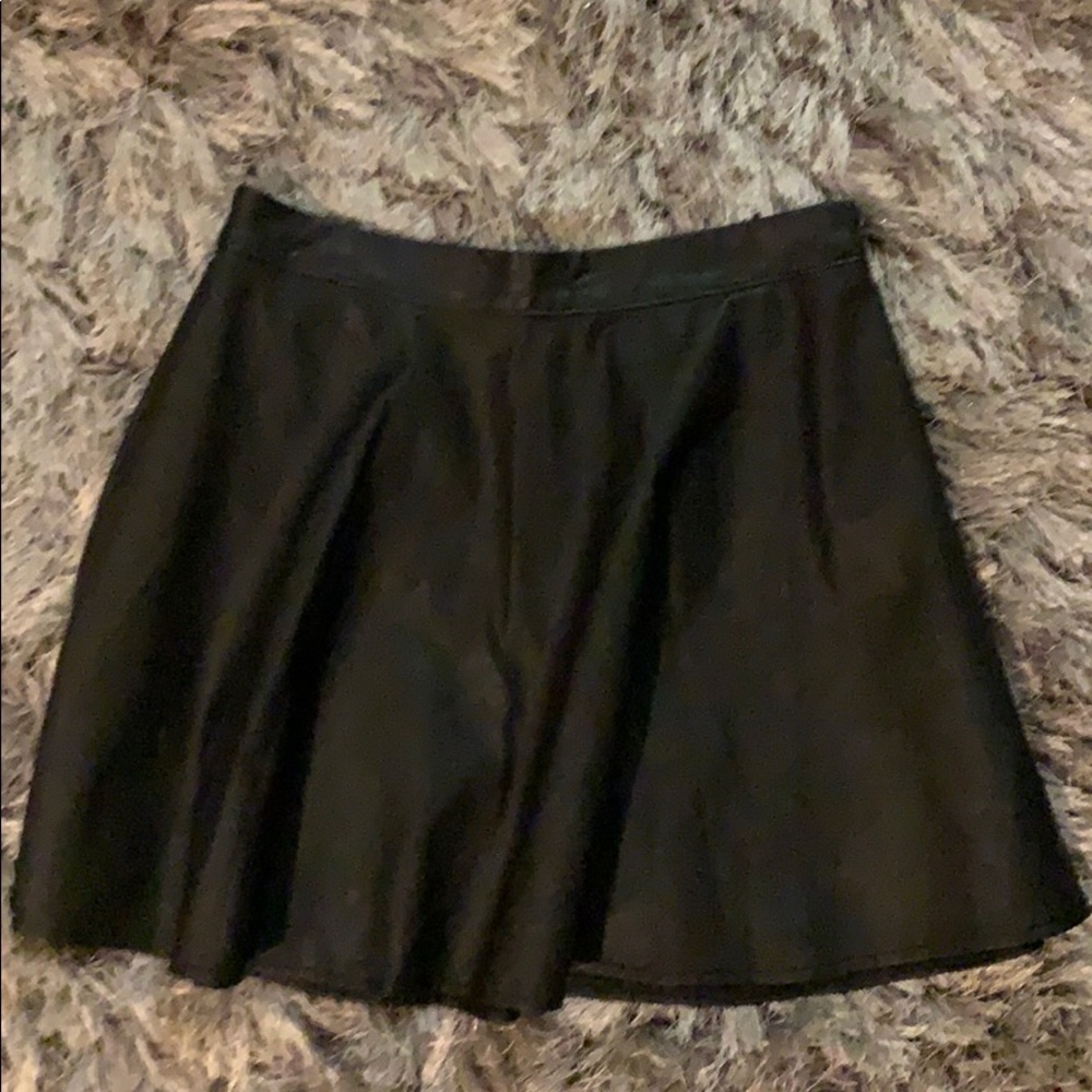 black leather skirt